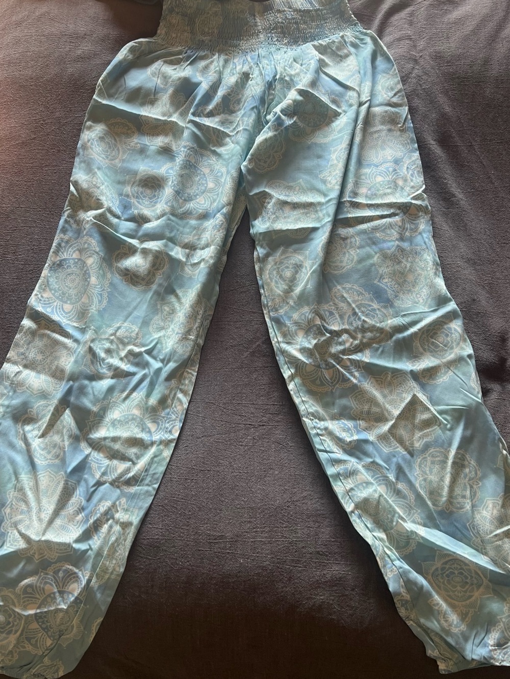Light Blue Printed Relaxed Harem Pants